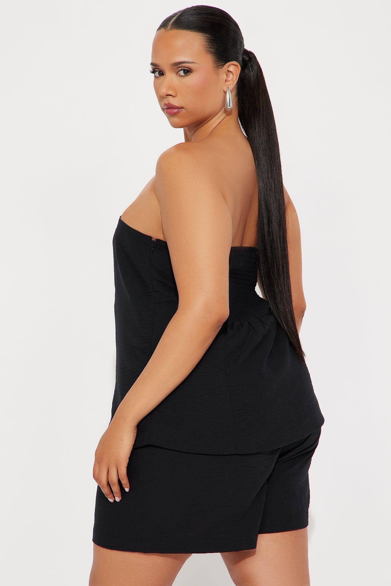 Korina Linen Short Set - Black Product Image