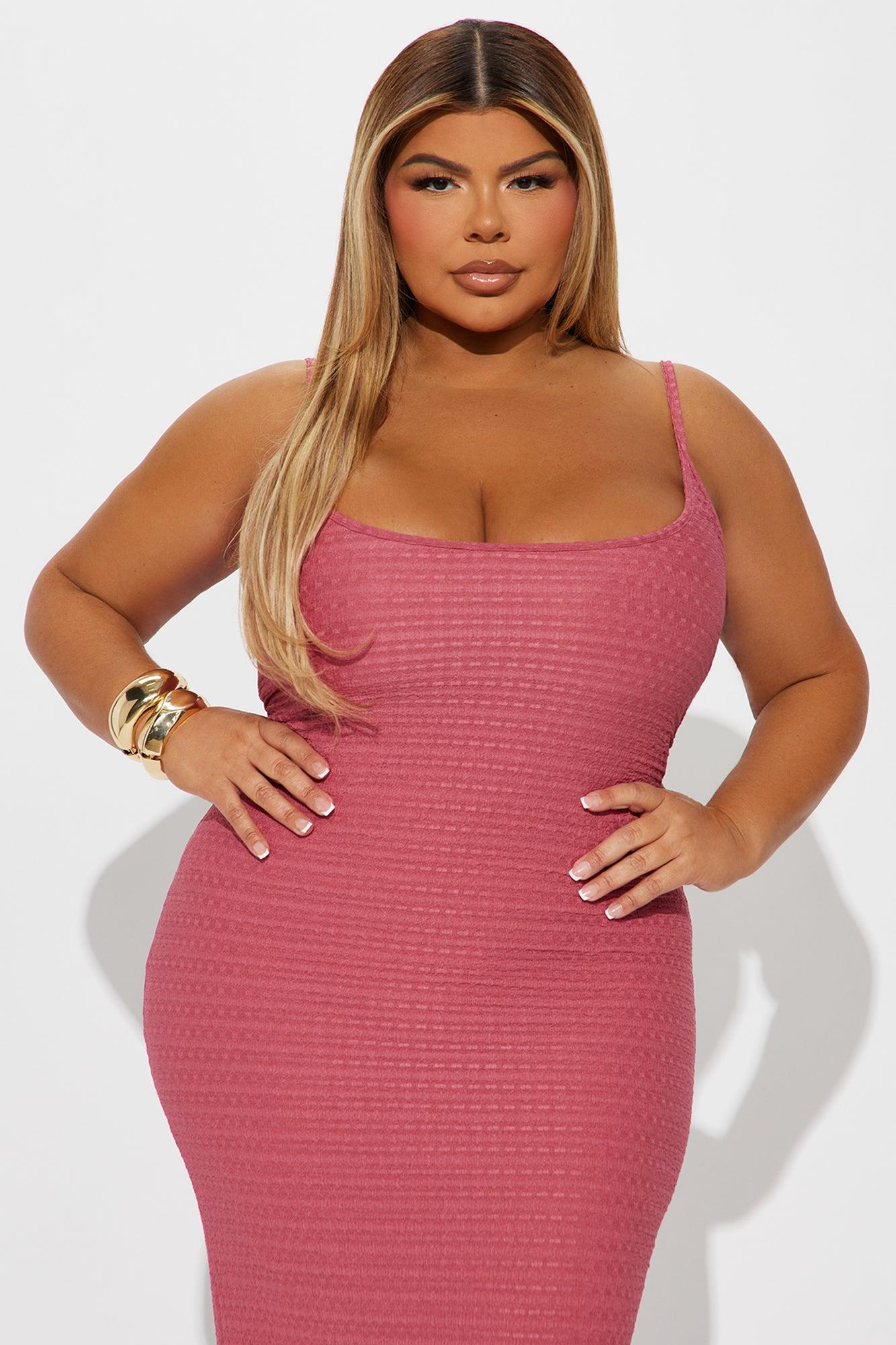 Lola Textured Maxi Dress - Mauve Product Image