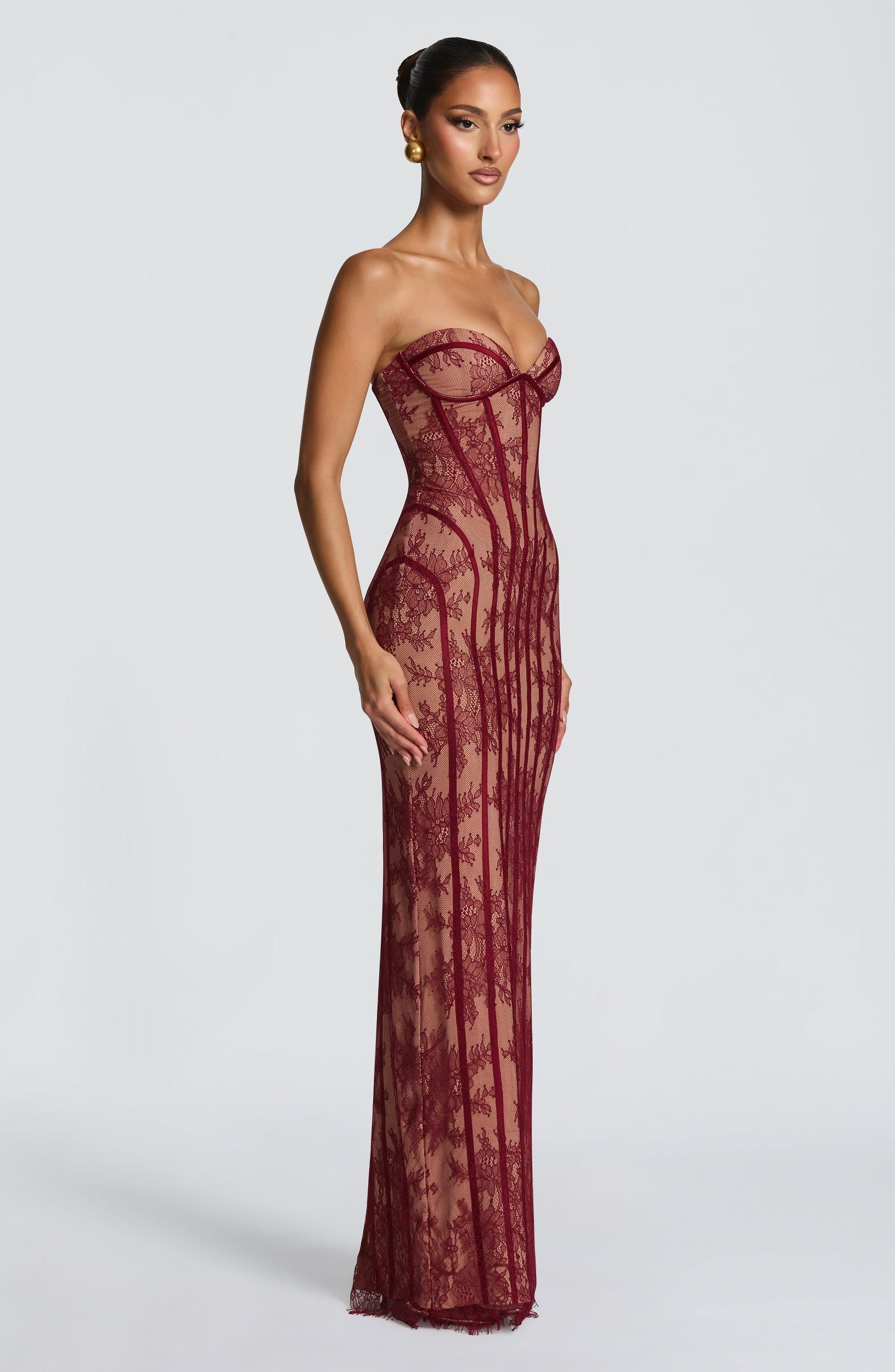 Sian Maxi Dress - Burgundy Product Image