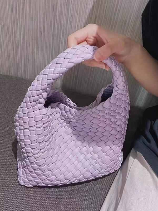 Solid Color Woven Bags Handbags Product Image