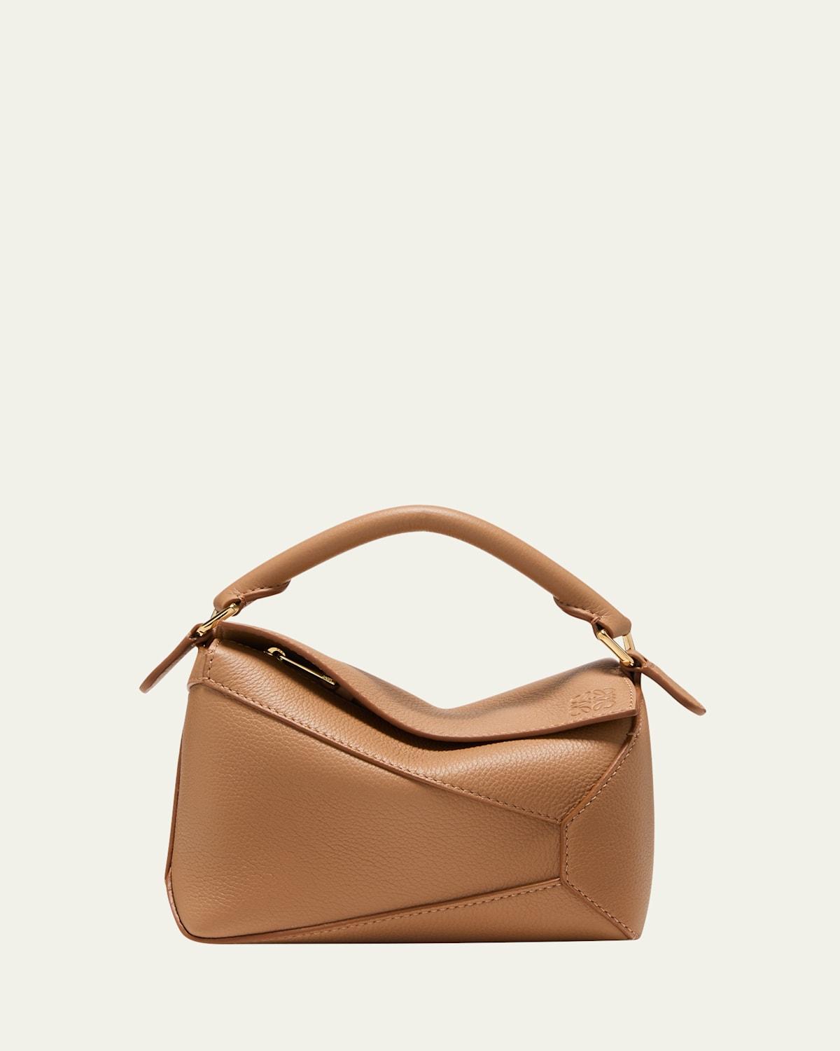 Puzzle Edge Mini Top-Handle Bag in Grained Leather Product Image