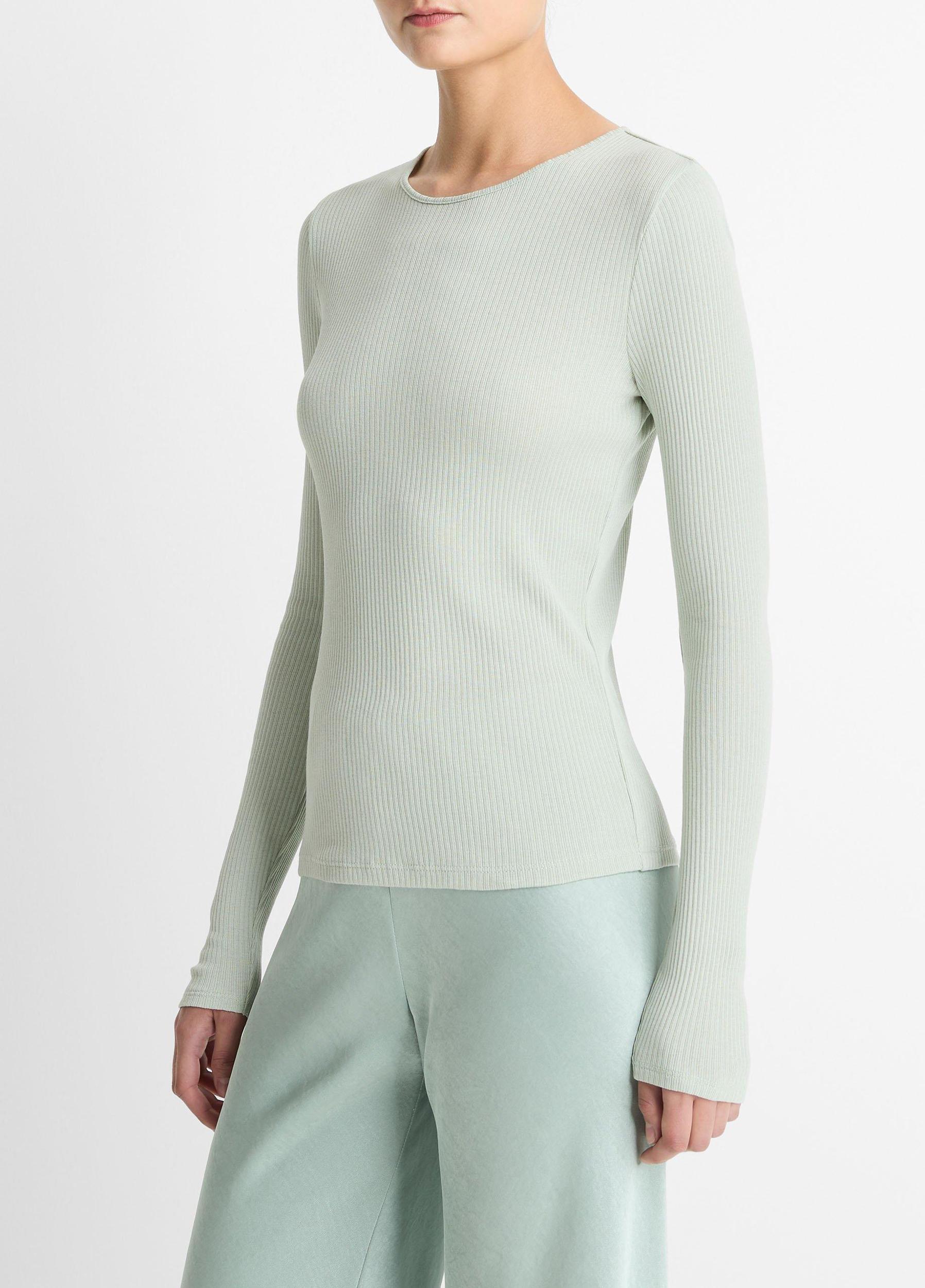 Ribbed Pima Cotton Long-Sleeve T-Shirt Product Image