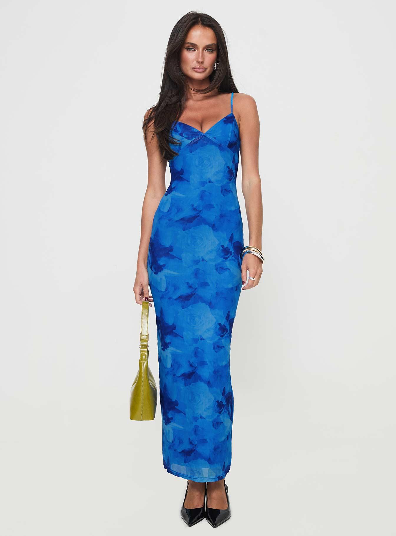 Hathaway Maxi Dress Blue Floral Product Image