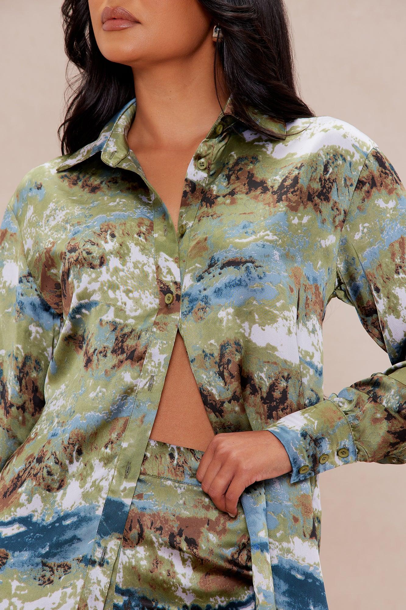 Zariah Satin Pant Set - Blue/combo Product Image