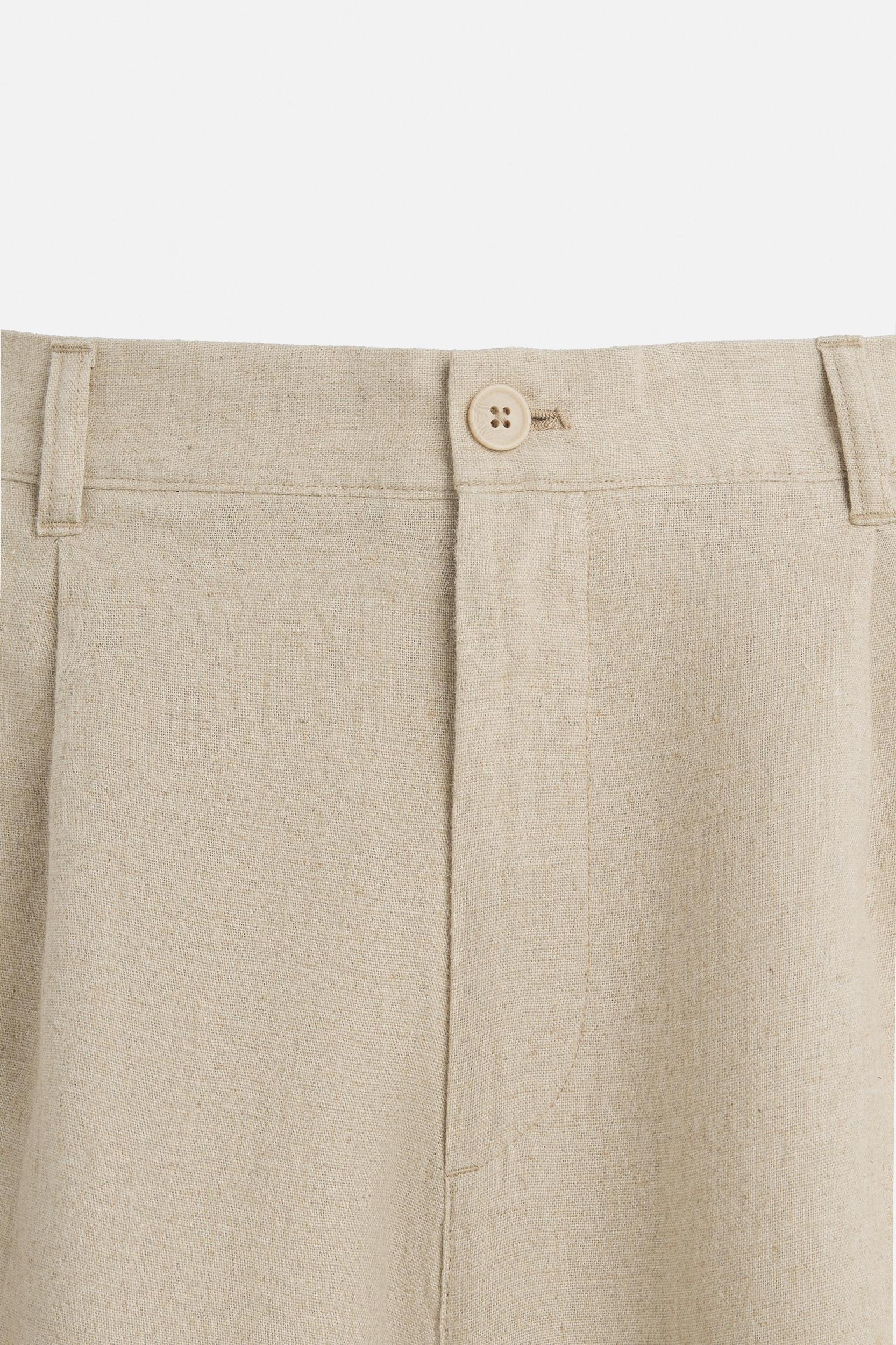 OVERSIZED LINEN VISCOSE SHORTS Product Image