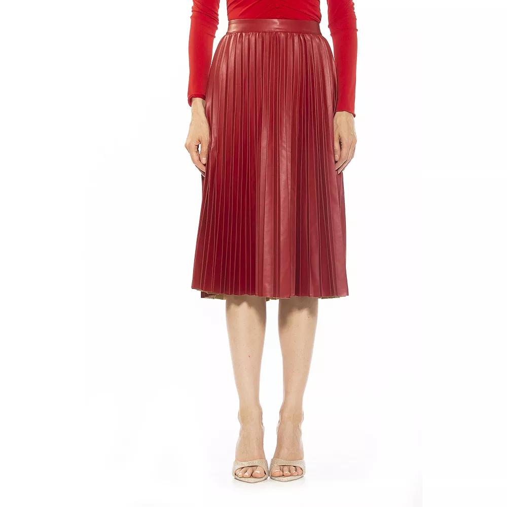 Women's Alexia Admor Luca Leather Midi Skirt,  Product Image