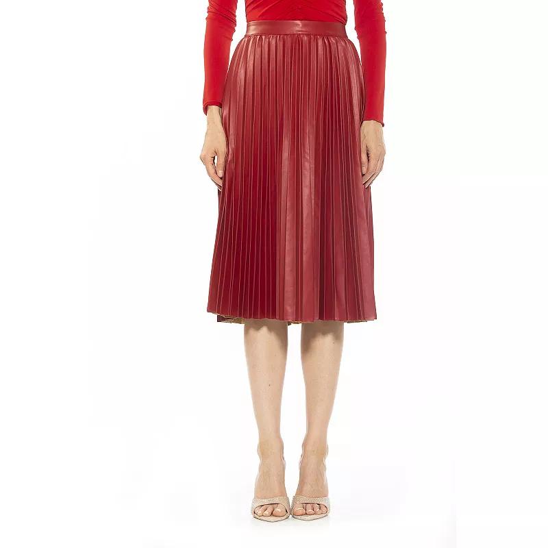 Women's Alexia Admor Luca Leather Midi Skirt,  Product Image