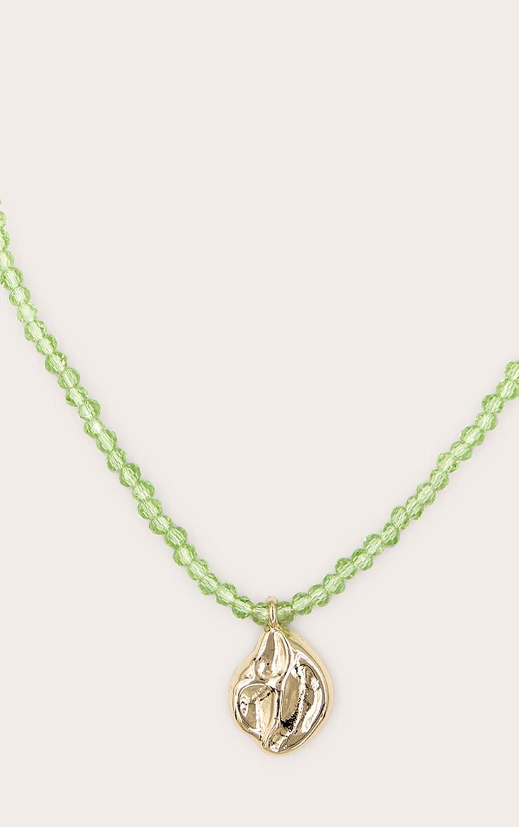 Green Beaded Shell Necklace Product Image