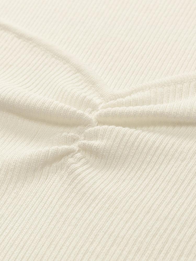 Acetate Knitted Ruched Women Vest Product Image