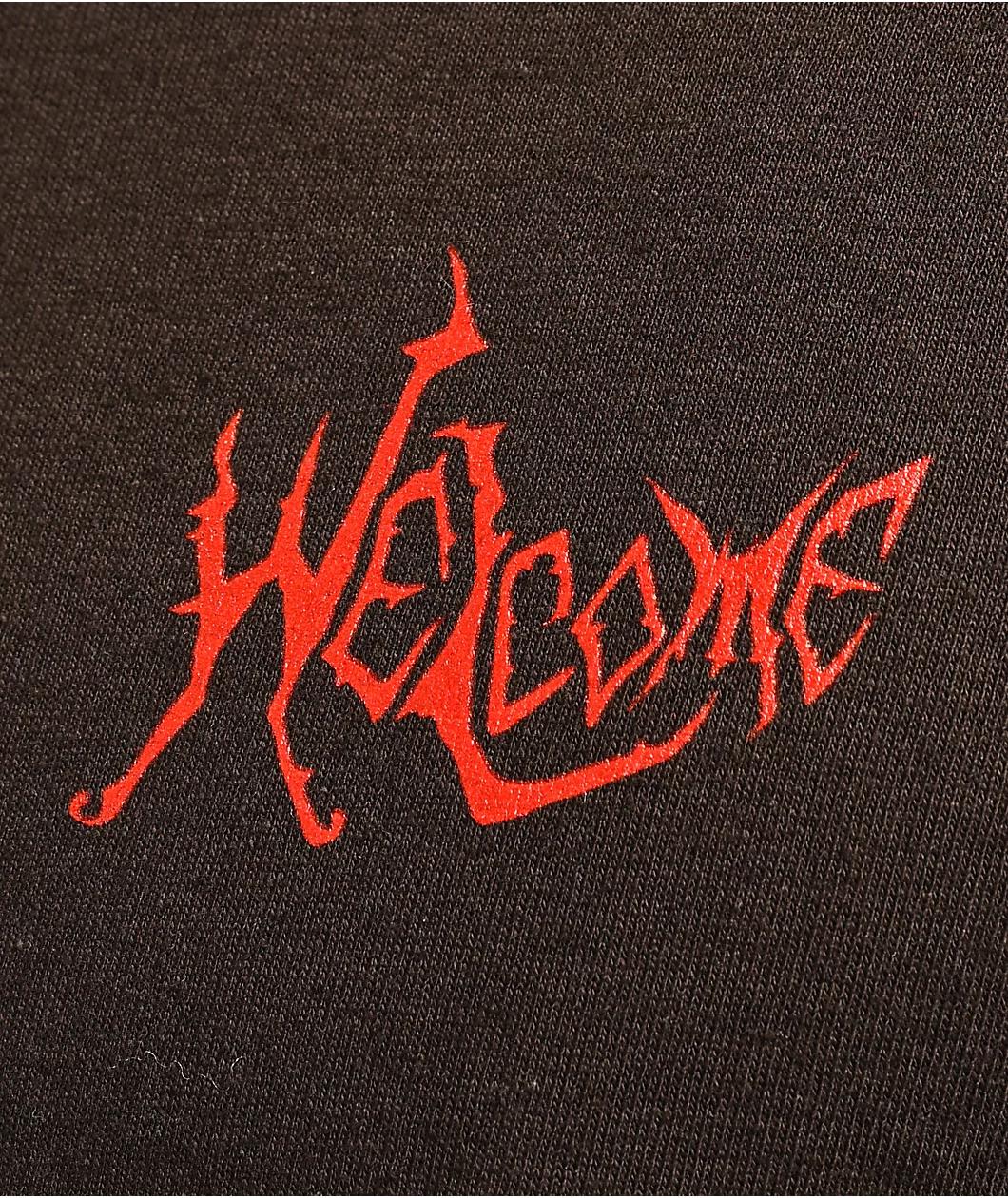 Welcome Twin Spine Chocolate Brown T-Shirt Product Image