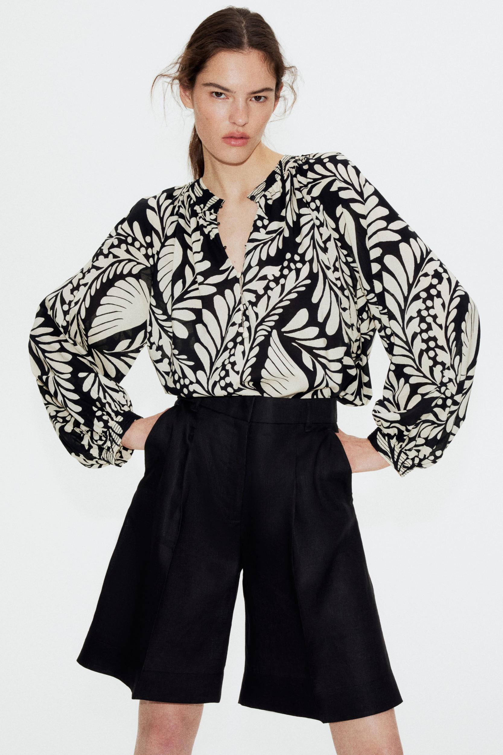 Band-Collar Blouse Product Image