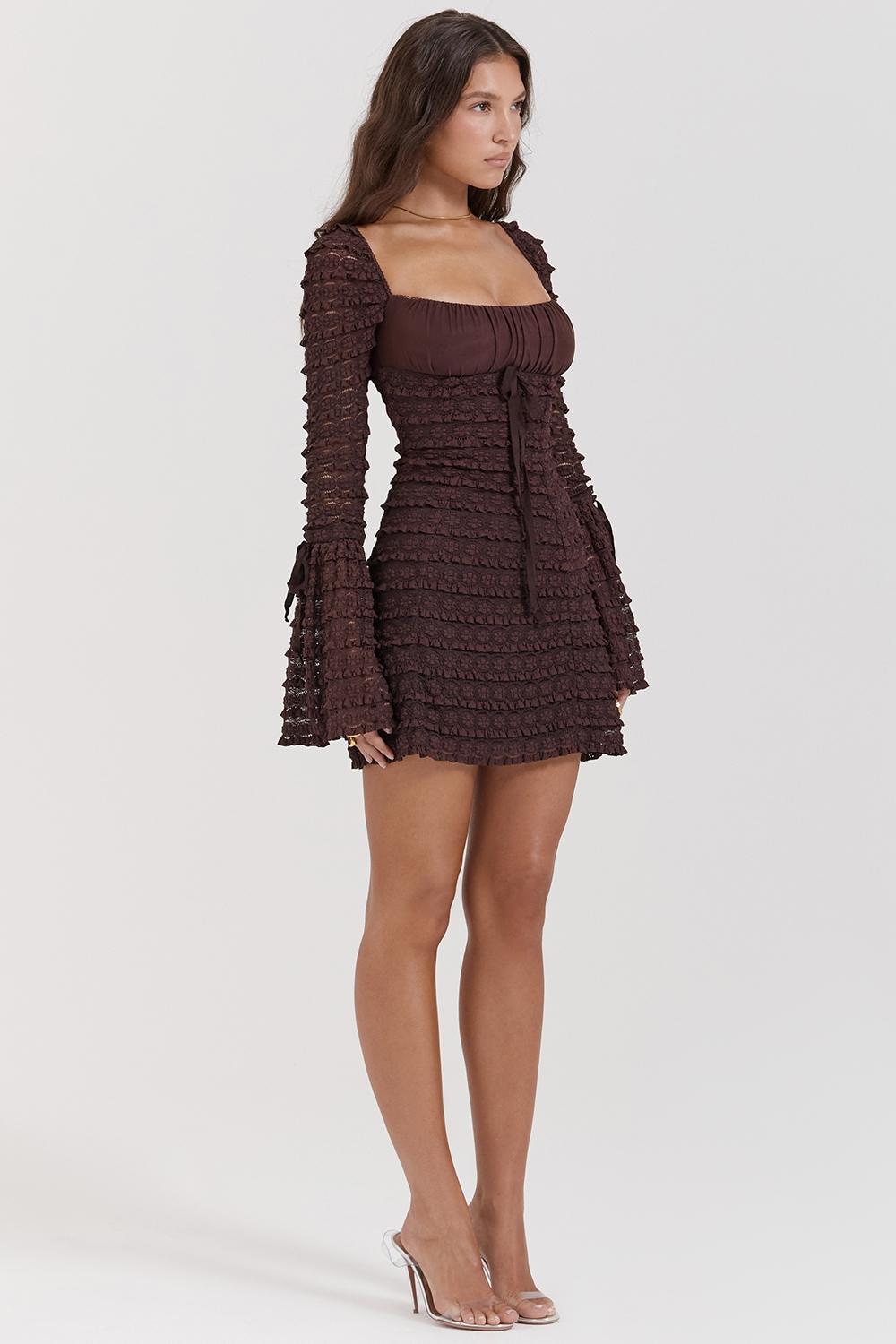 Marisa  espresso lace dress - sale Product Image