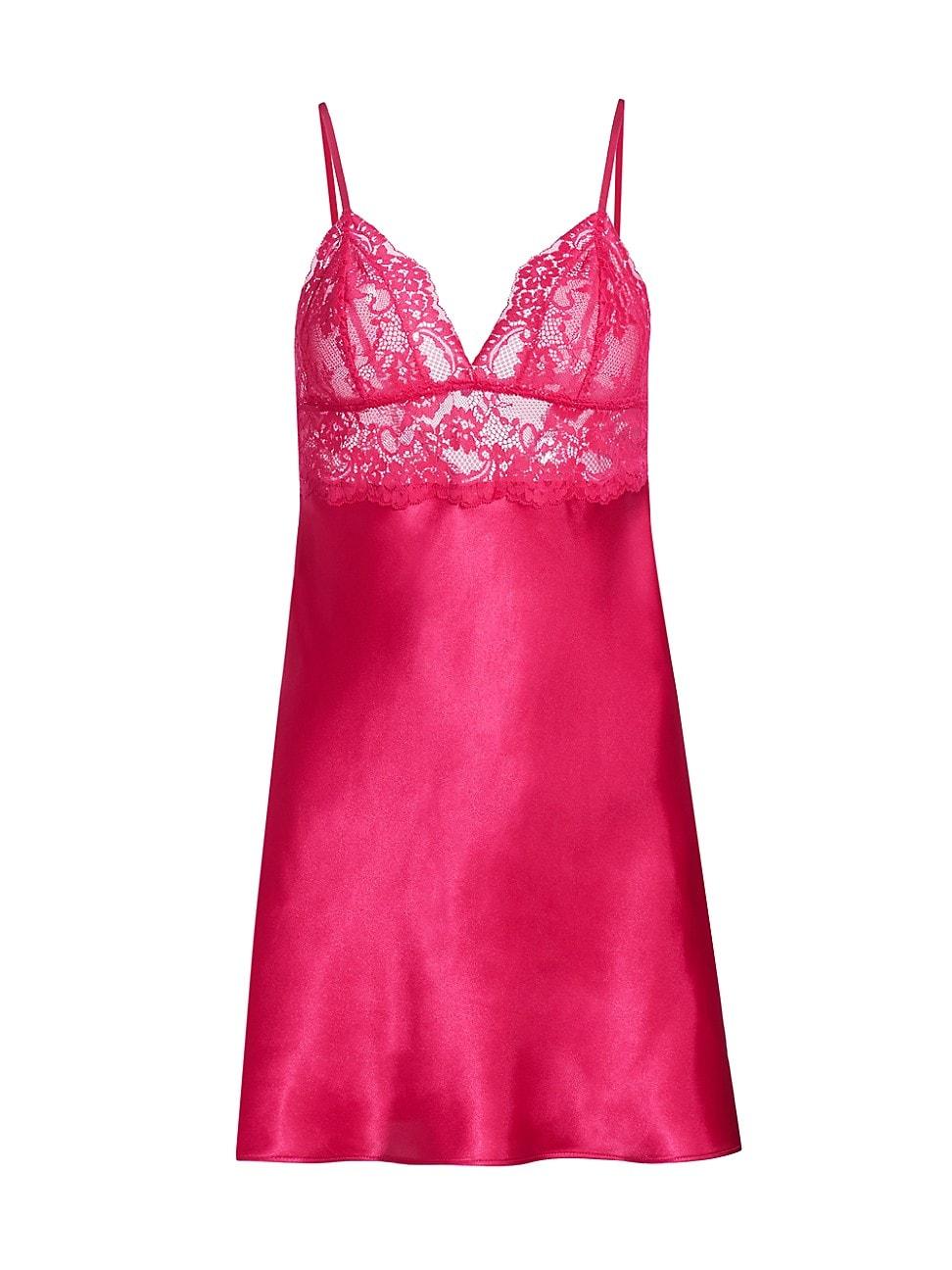 Womens Rory Lace-Trimmed Satin Chemise Product Image