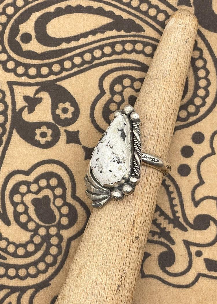 Sterling Silver White Buffalo Turquoise Ring Product Image