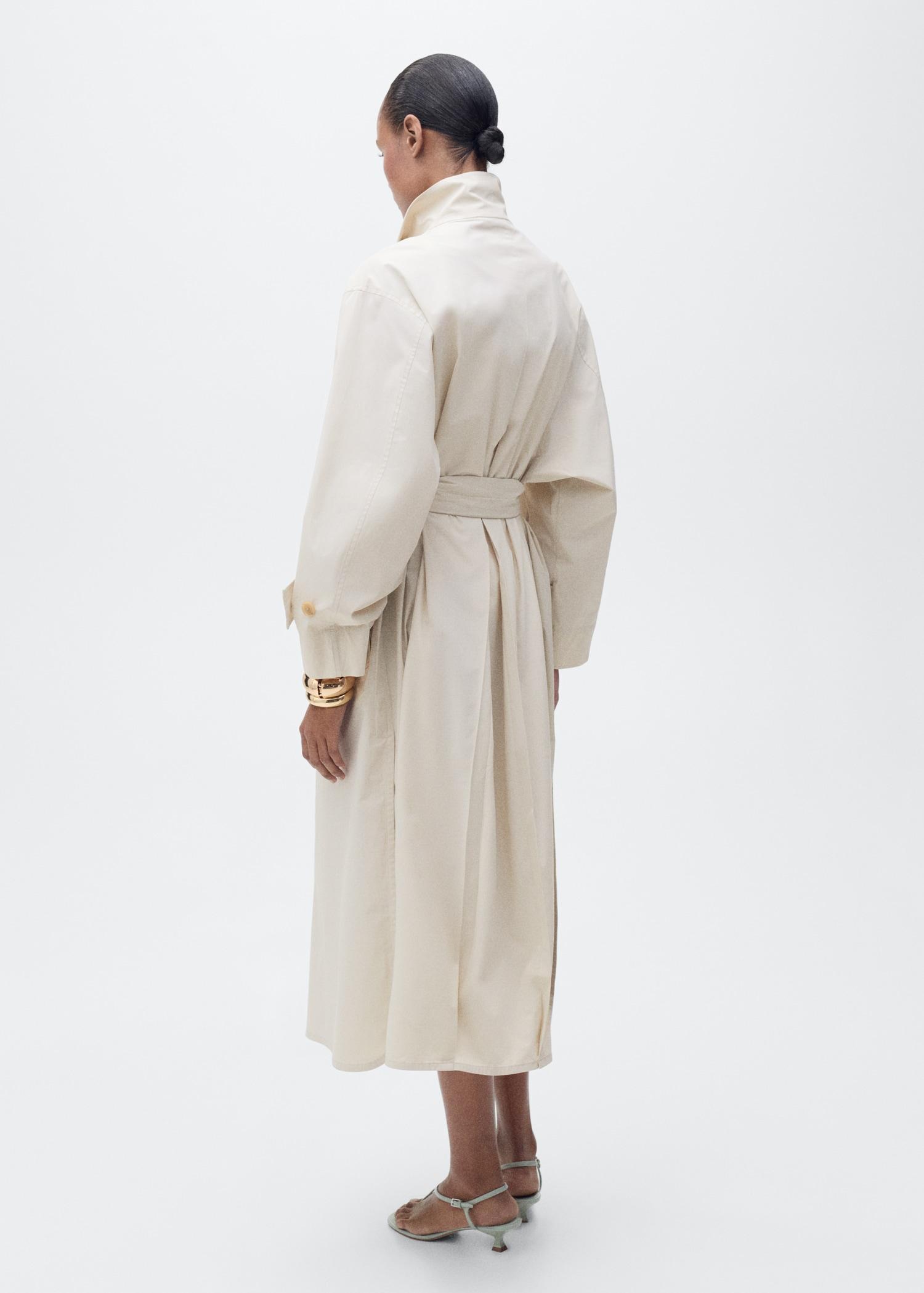 Oversized cotton trench coat - Women | MANGO USA Product Image