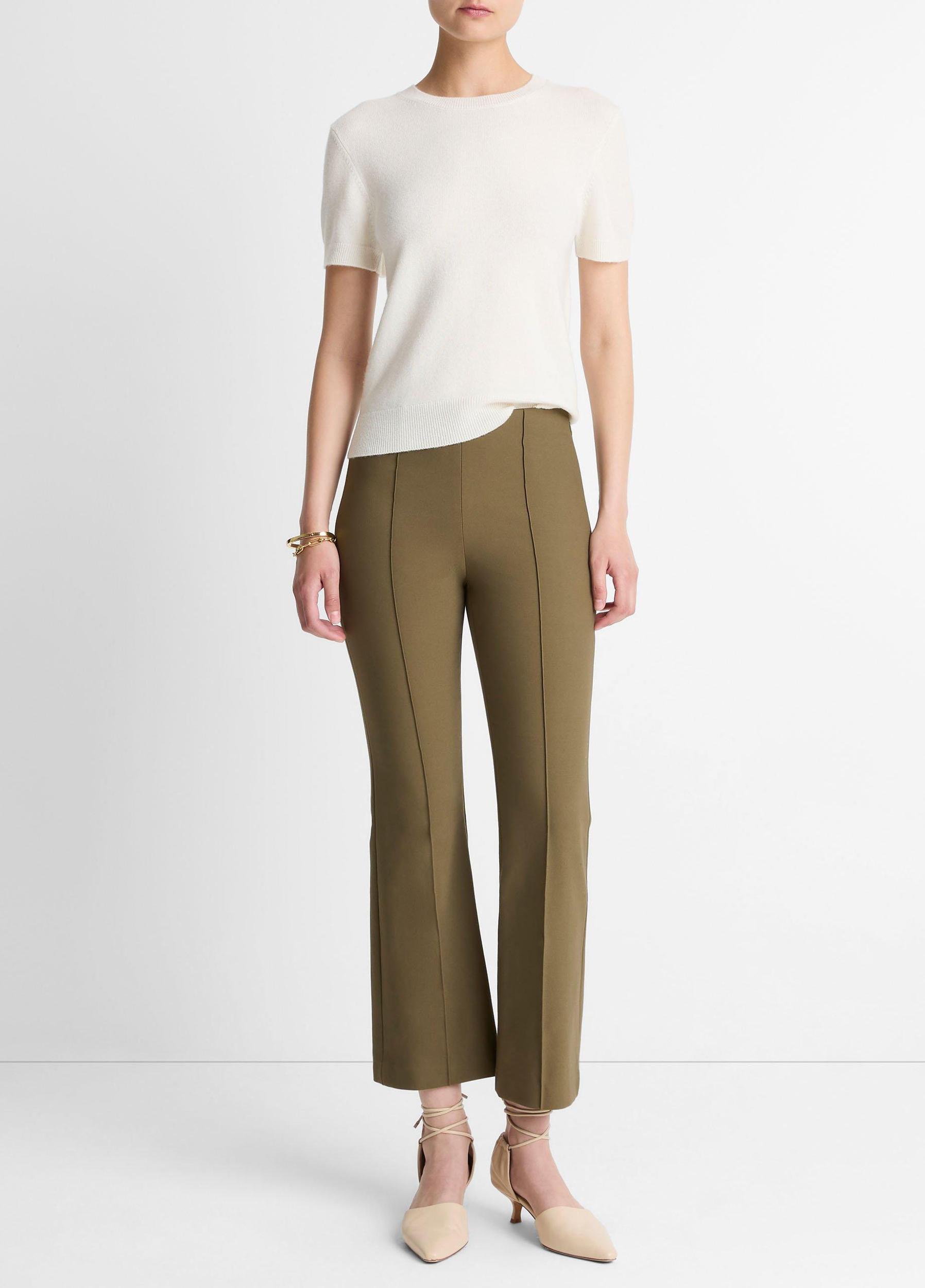 Mid-Rise Pintuck Crop Flare Pant Product Image