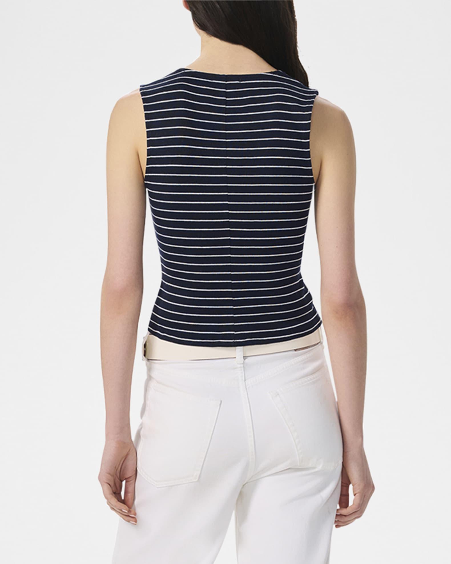 The Knit Stripe Button-Front Tank Top  Product Image