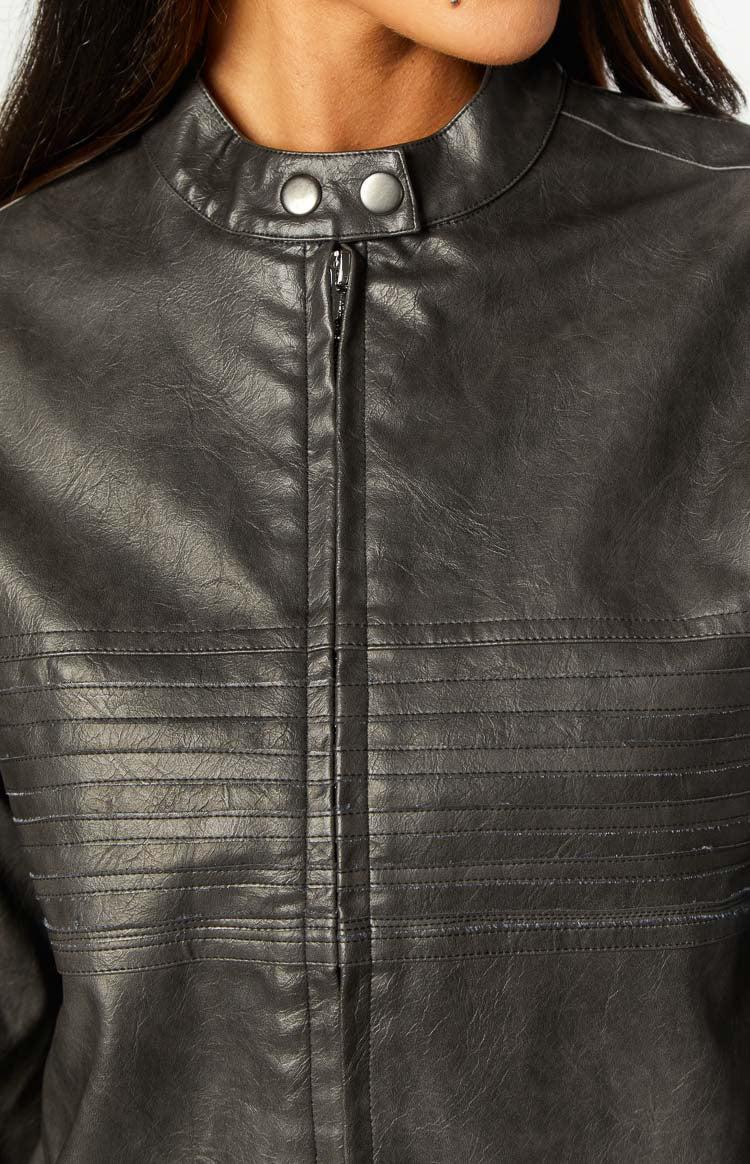 Sam Vintage Black PU Jacket Product Image