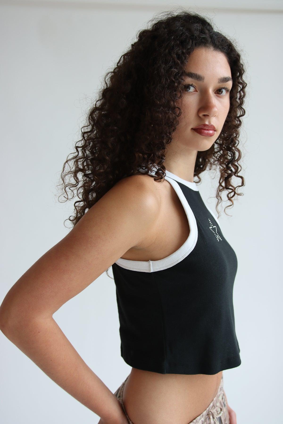 Rhinestone Star Ringer Crop Tank Top Product Image
