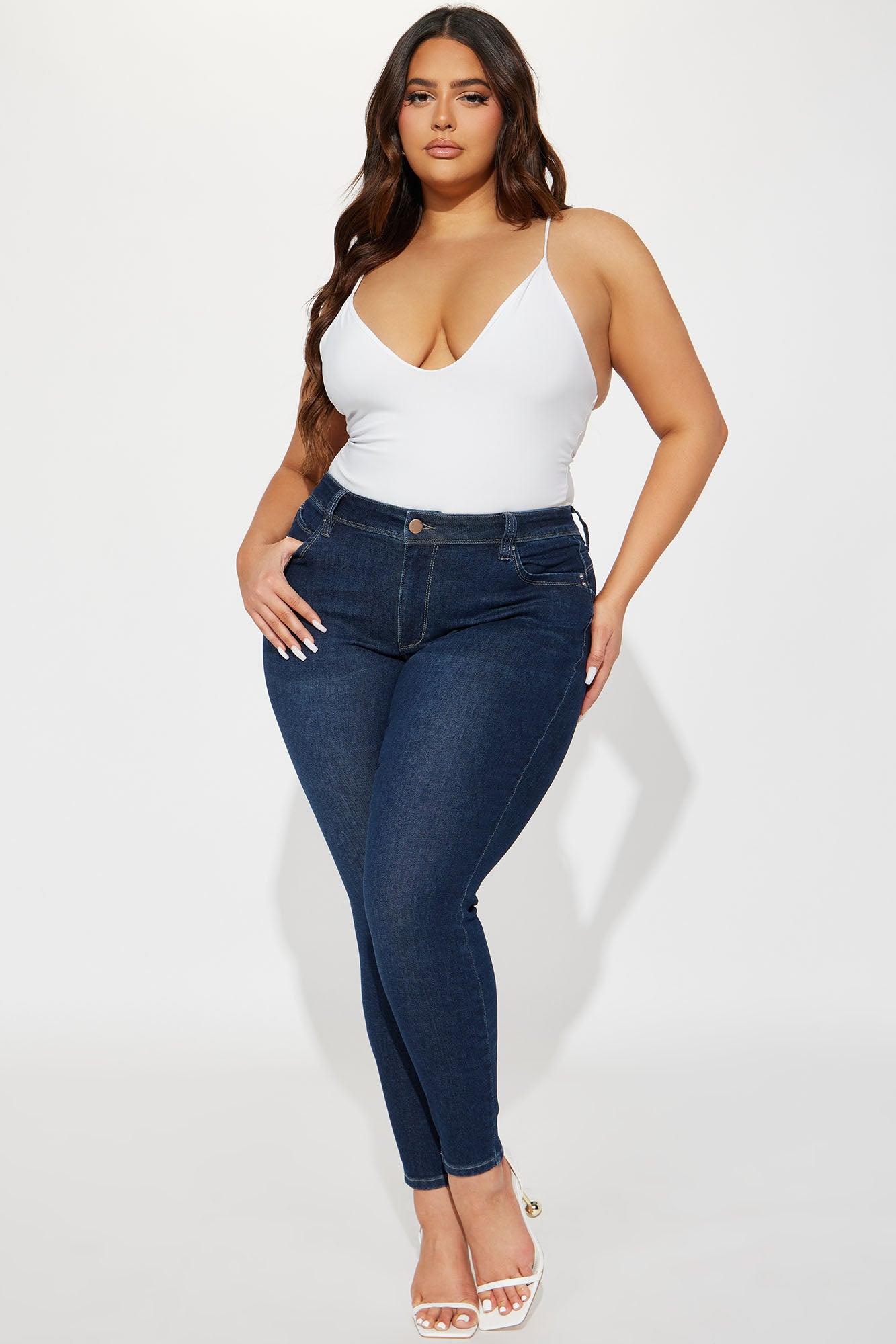 Look At My Curves Booty Lifter Skinny Jean - Dark Wash Product Image