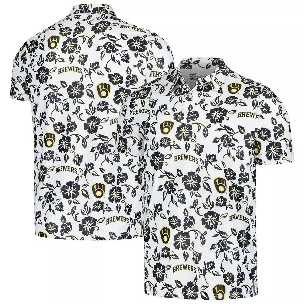 Men's Reyn Spooner White Milwaukee Brewers Pua Performance Polo,  Product Image
