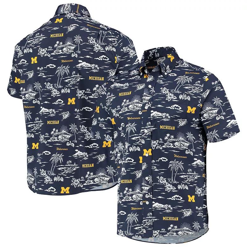 Men's Reyn Spooner Navy Michigan Wolverines Classic Button-Down Shirt, Size: 2XL, Blue Product Image