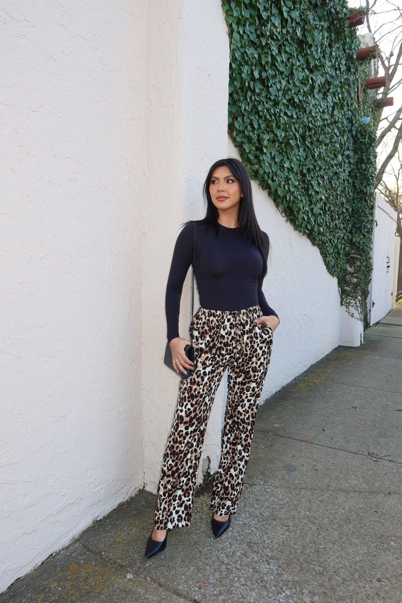 Brown Leopard Print Wide Leg Pants - FINAL SALE Product Image