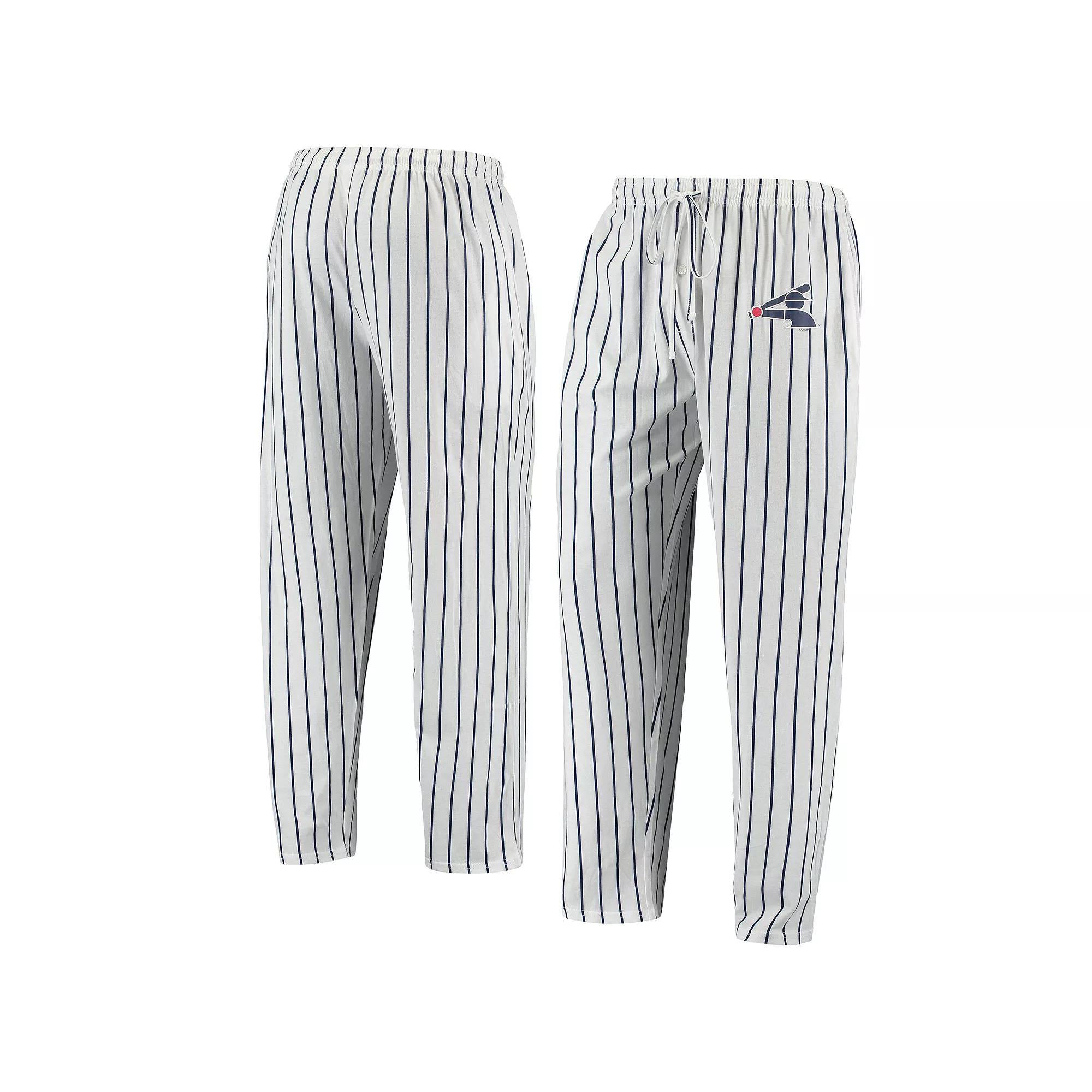 Men's Concepts Sport White/Navy Chicago White Sox Logo Vigor Pinstripe Pants, Size: 2XL Product Image