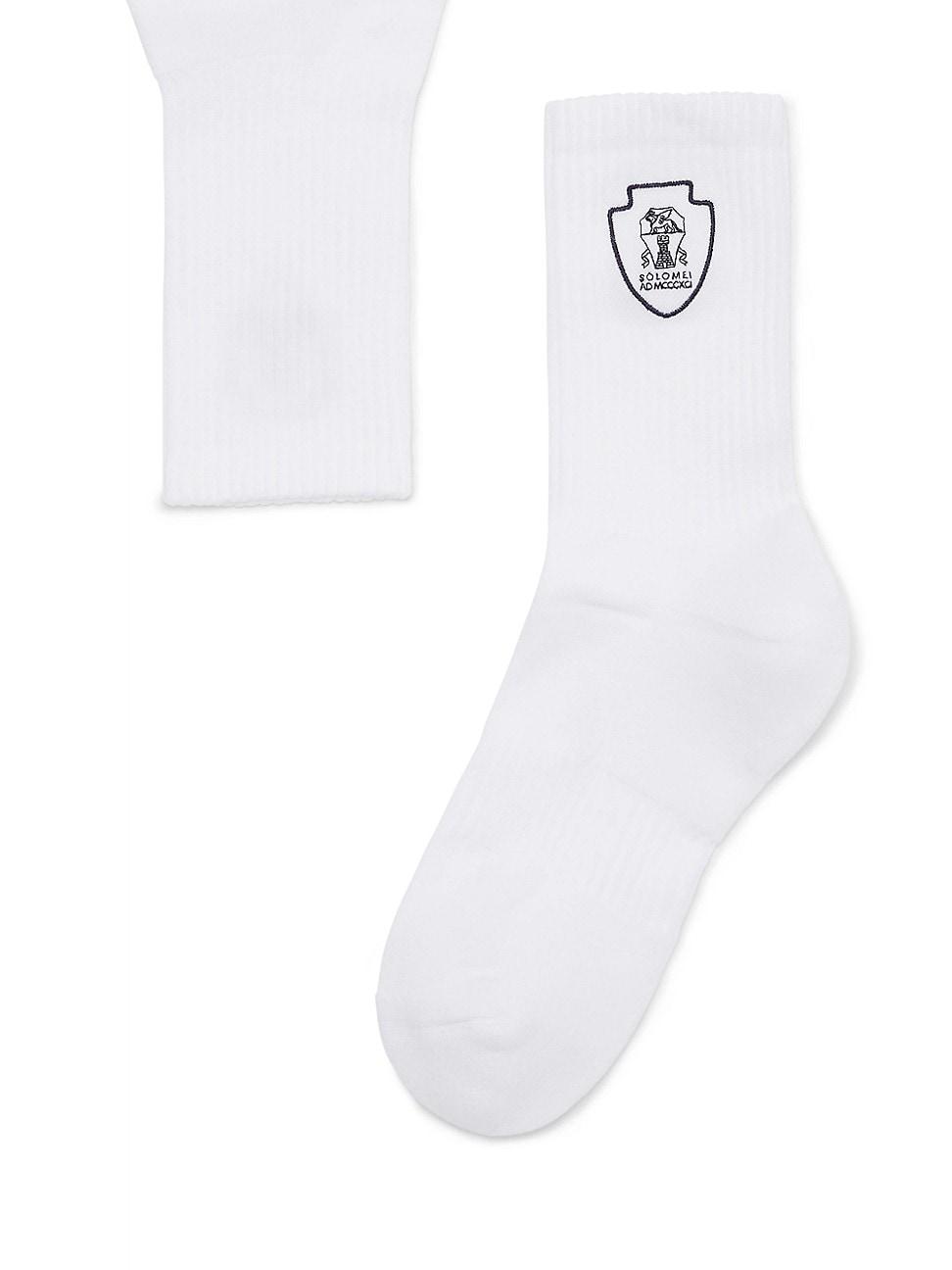 Mens Techno Cotton Rib Knit Socks with Embroidered Logo Product Image