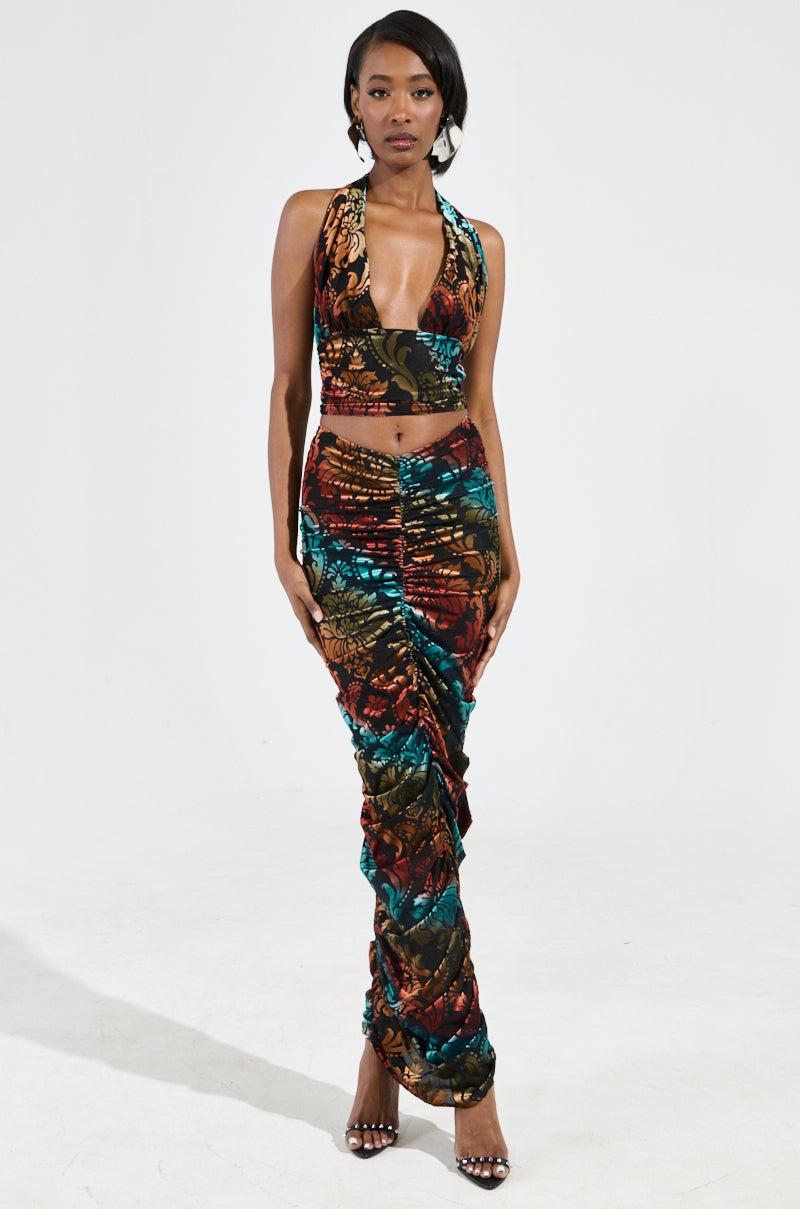 JUST FEELS RIGHT VELVET HALTER TOP Product Image