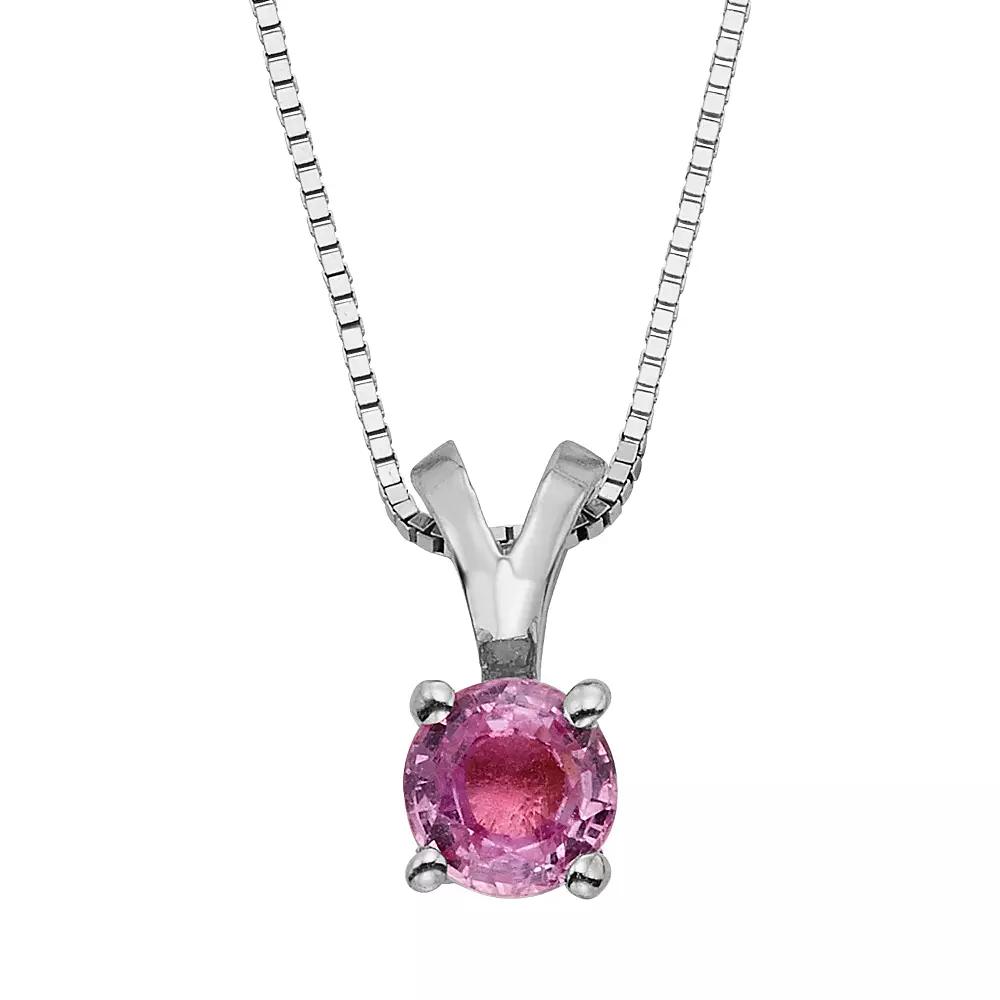 The Regal Collection Pink Sapphire 14k Gold Pendant Necklace, Women's,  Product Image