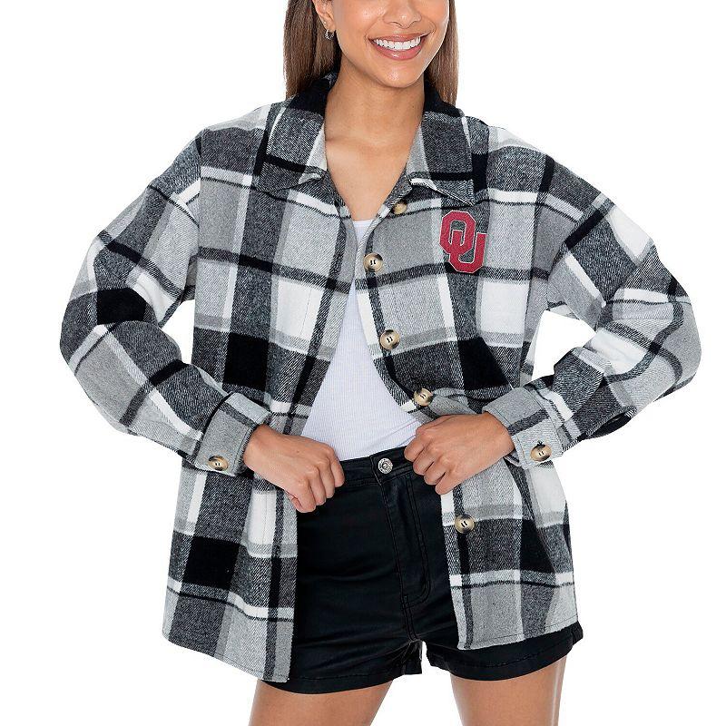 Women's Gameday Couture Gray Oklahoma Sooners End Zone Game Flannel Button-Up Shirt, Size: XL, Grey Product Image