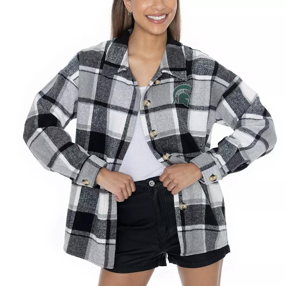 Women's Gameday Couture Gray Kentucky Wildcats End Zone Game Flannel Button-Up Shirt, Size: Small, Grey Product Image
