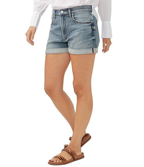 Silver Jeans Co. Mid Rise Relaxed Fit Boyfriend Shorts Product Image