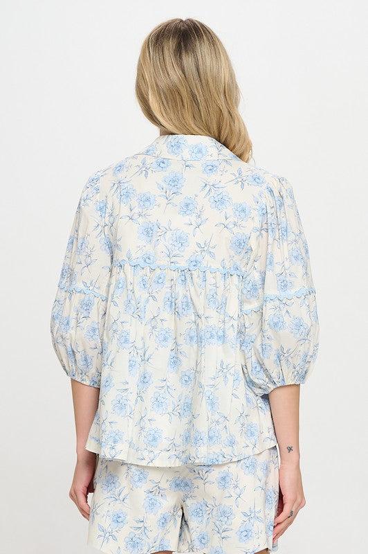 Azure Floral Top Product Image