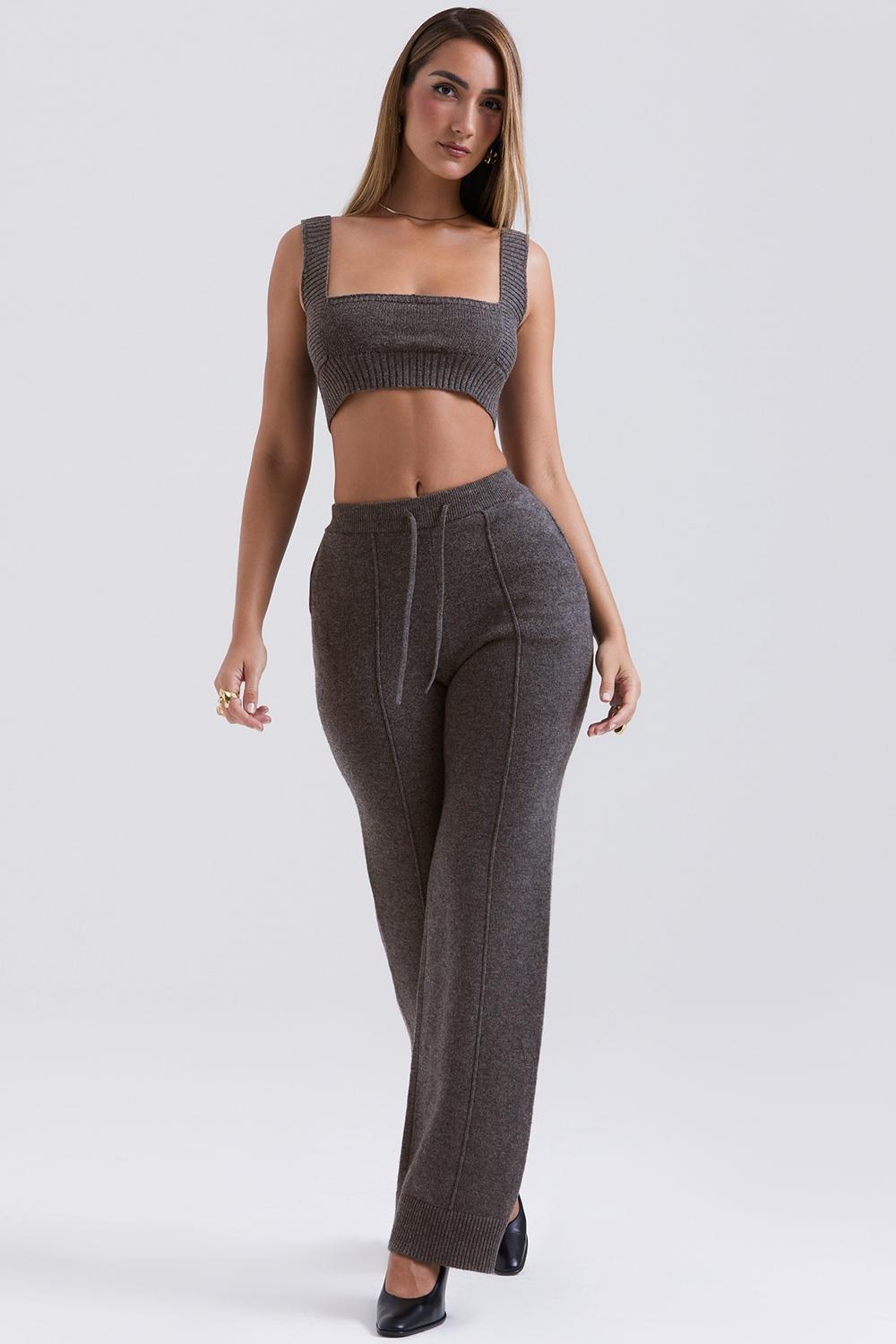 Yalina  charcoal cashmere blend trousers - sale Product Image