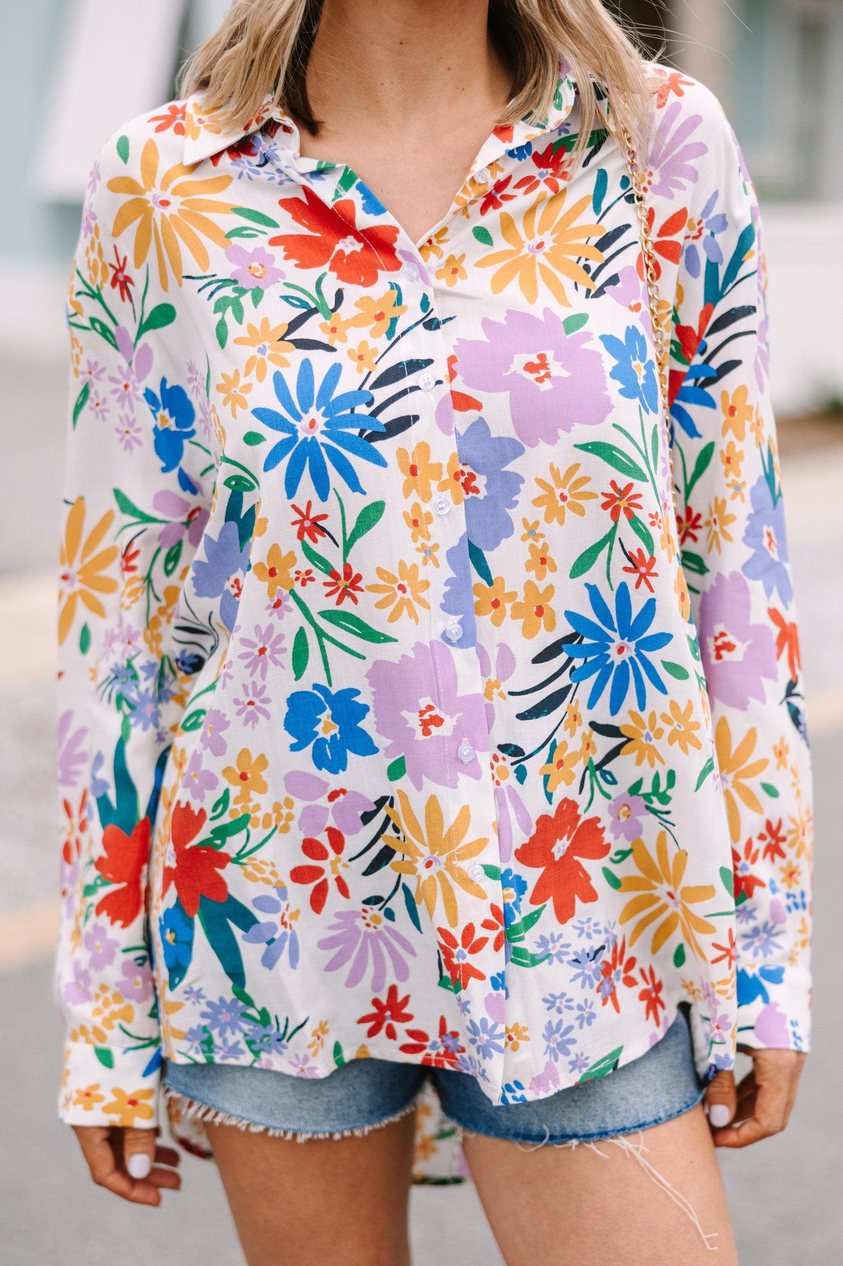 Read My Mind Red Floral Blouse Female Product Image