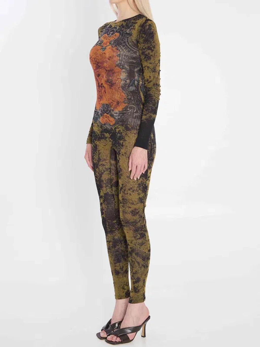 JEAN PAUL GAULTIER Graphic Print Full-length Dress With Long Sleeves In Black Product Image