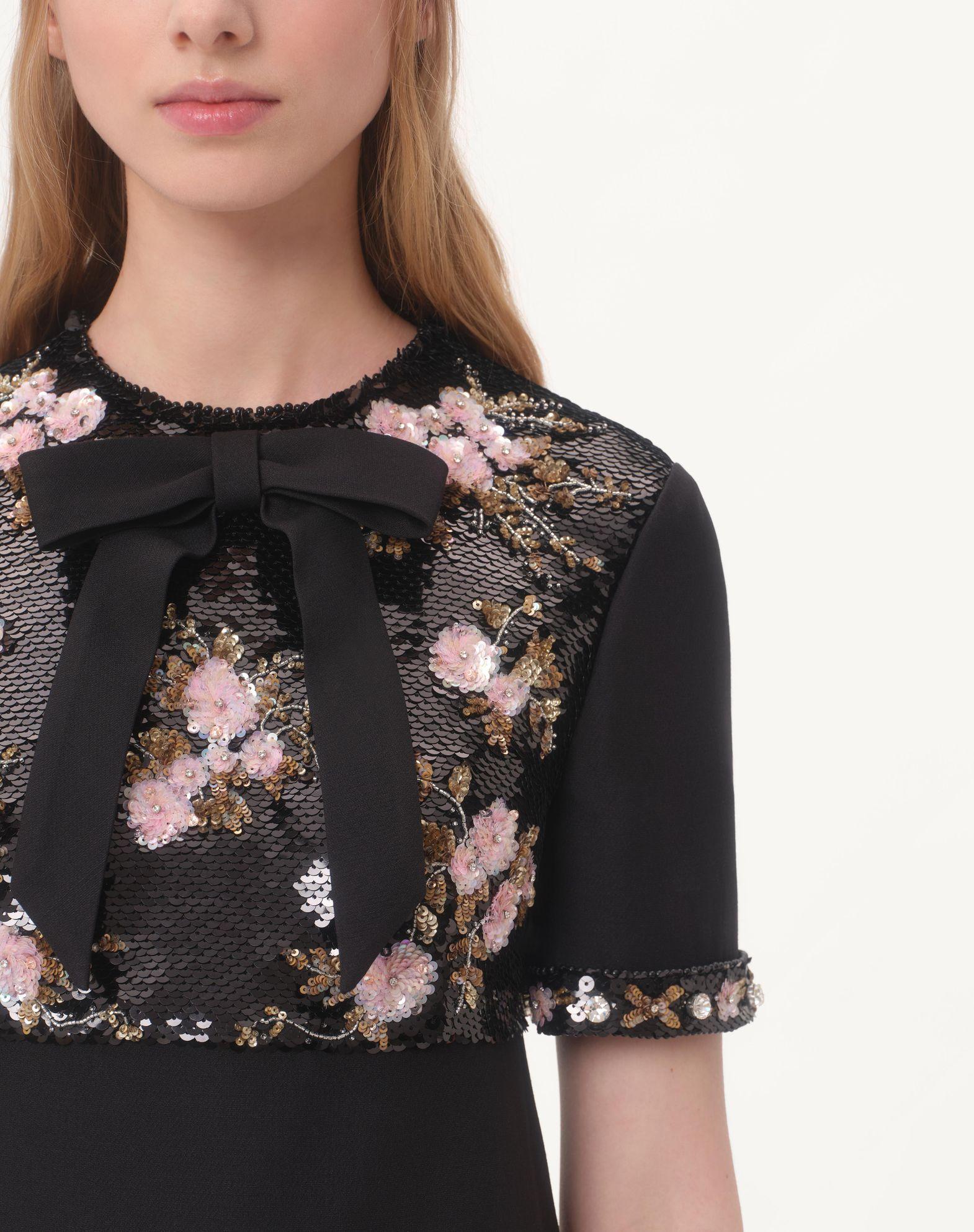 Embroidered Crepe Couture Short Dress Product Image