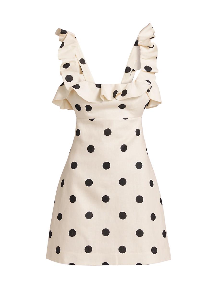 Womens Crush Polka Dot Frill Minidress Product Image