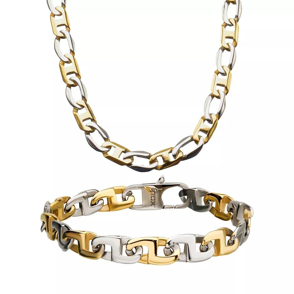 Men's Mariner Chain Necklace & Bracelet Set, Two Tone Product Image