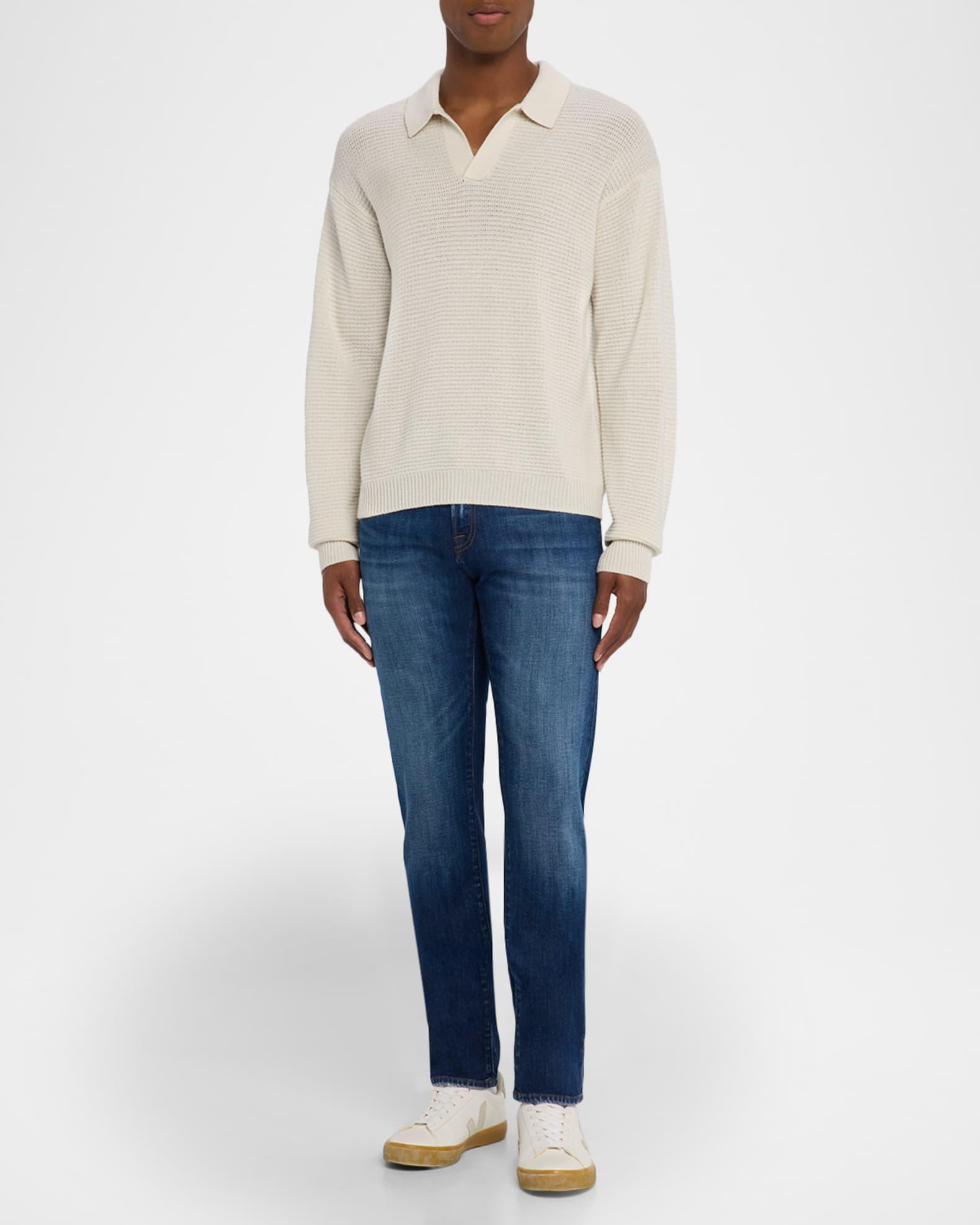 Men's Knit Wool and Cashmere Johnny Collar Sweater Product Image