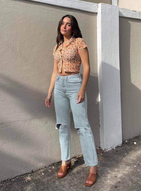 Holland High Rise Straight Leg Jeans Denim Product Image