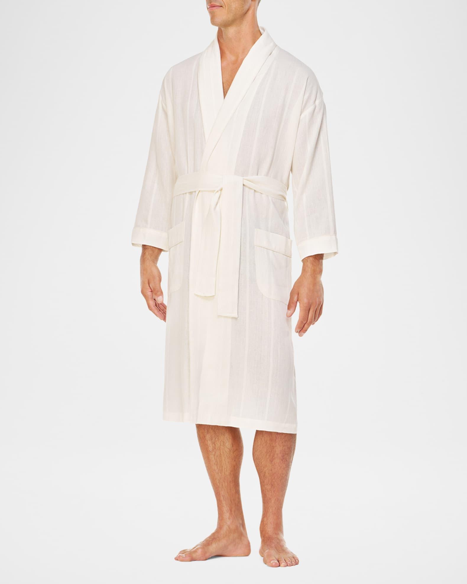 Men's Summer Woven Shawl Robe Product Image