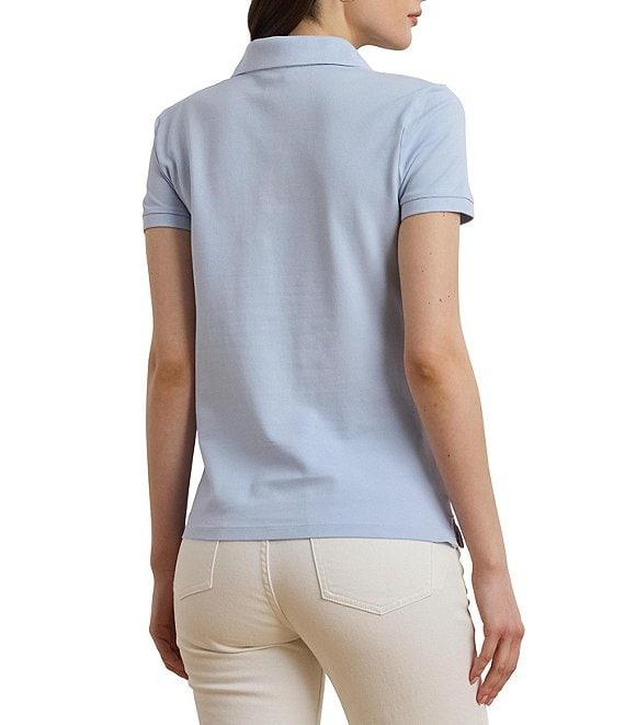 Lauren Ralph Lauren Stretch Ribbed Knit Collared Short Sleeve Polo Shirt Product Image