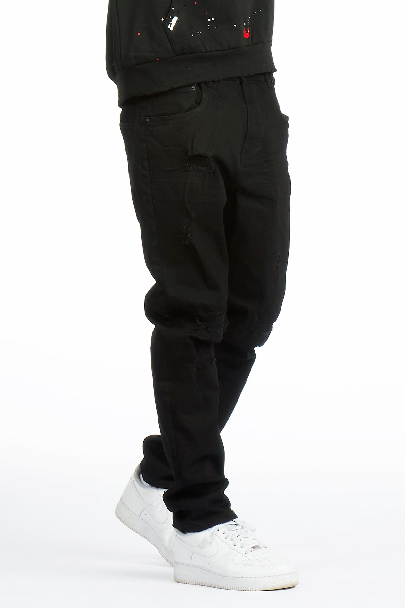 Enzi Jet Black Slim Fit Jean Male Product Image