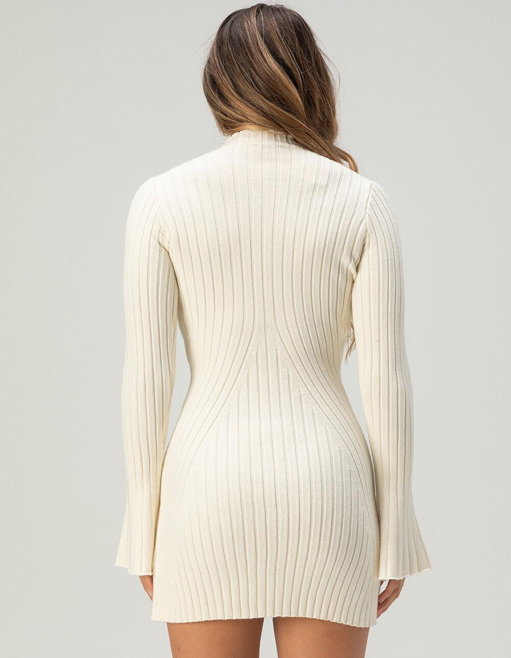 WEST OF MELROSE Long Sleeve Womens Sweater Dress - CREAM Product Image