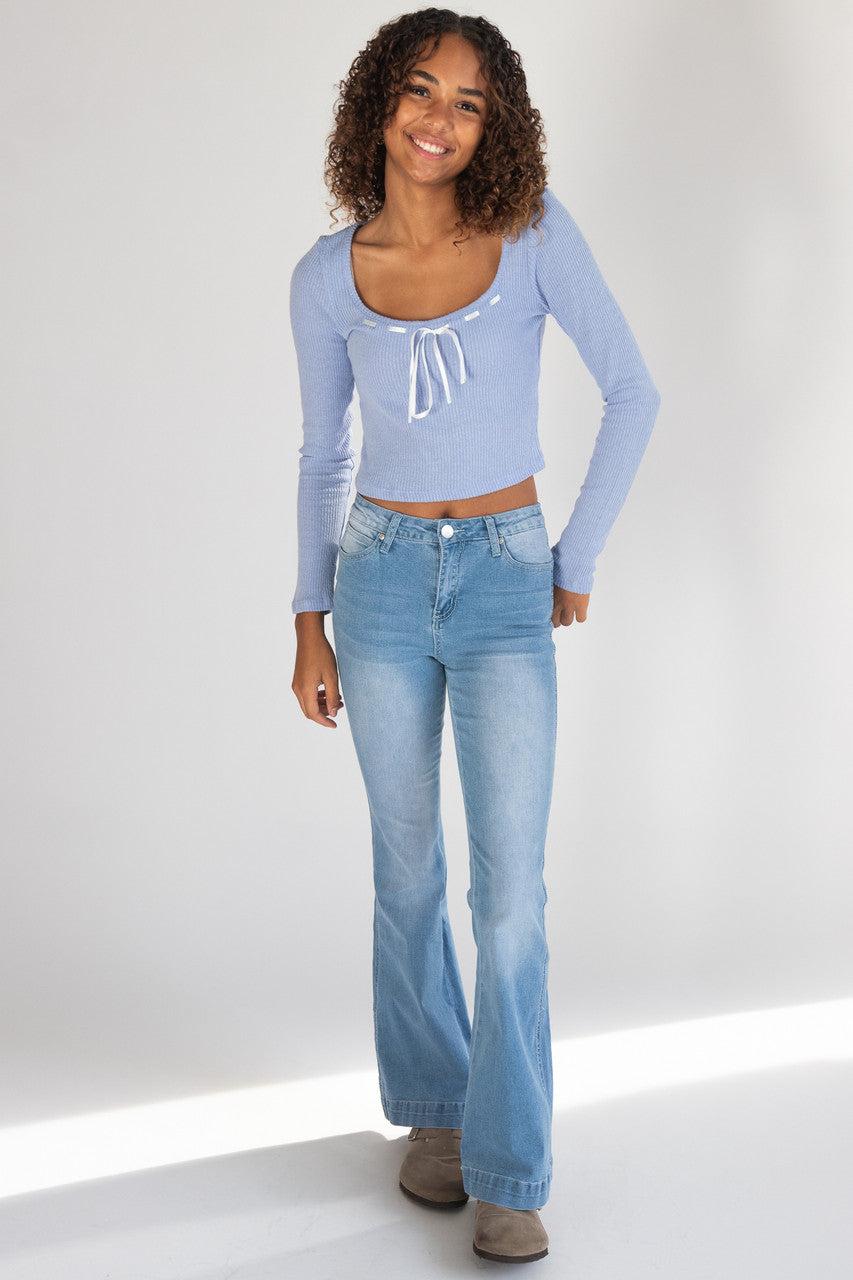 Mid Rise Flare Jeans Product Image