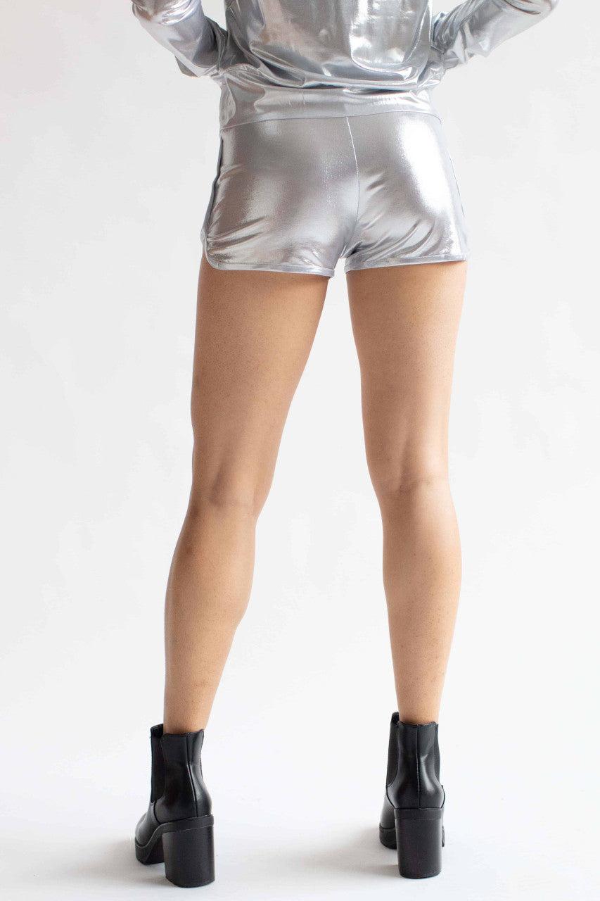 Silver Metallic Dolphin Shorts Product Image
