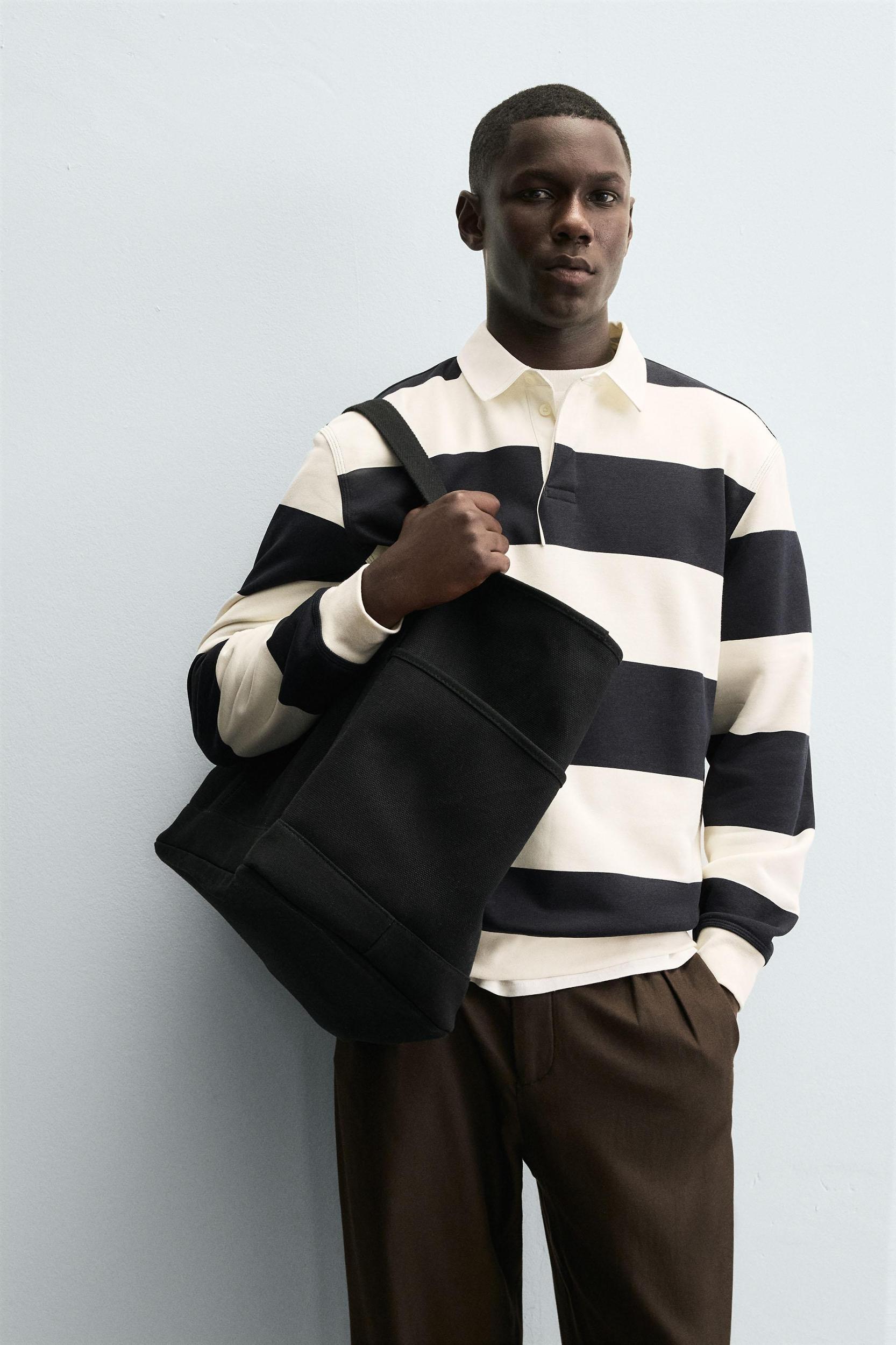 CONTRAST COLLAR POLO SWEATSHIRT Product Image